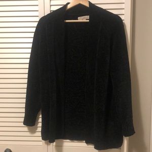 Loft black chenille (polyester) cardigan